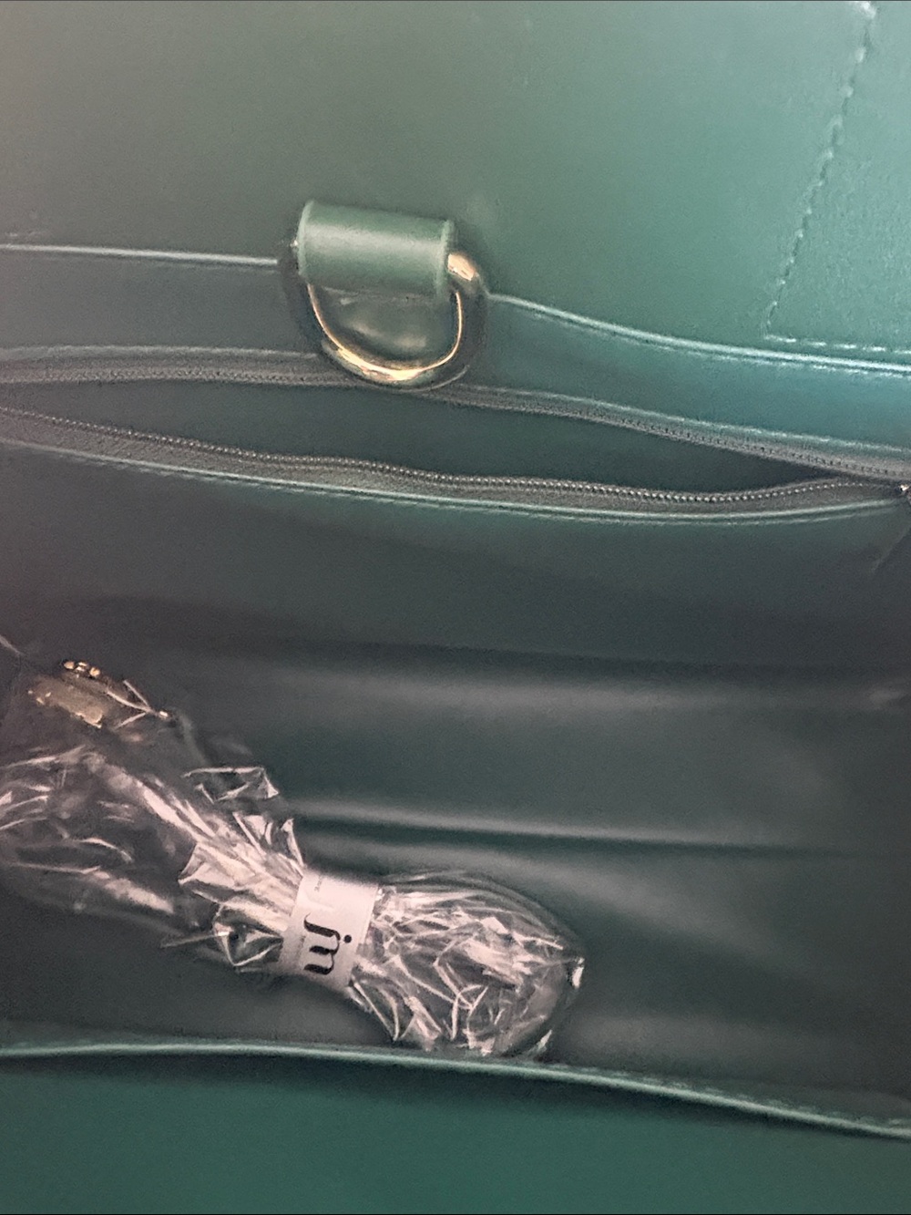 Canvas & Green Trim Satchel Tote - Picture 5 of 5